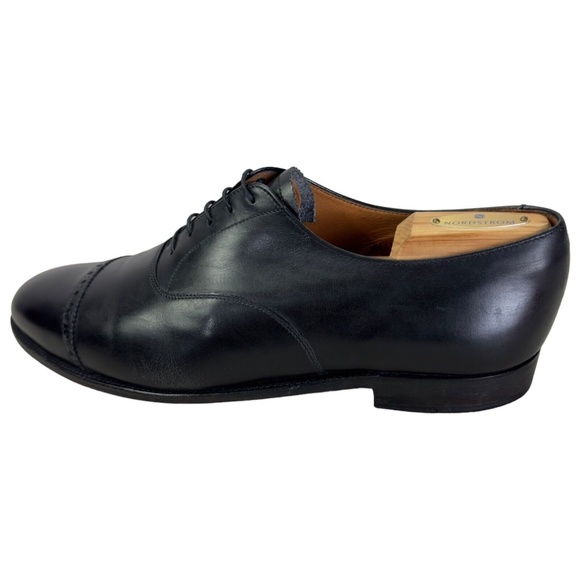 Turnbull & Asser Black Oxford Leather Captoe Dress Shoes Made in England Mens 10